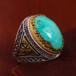 انگشتر فیروزه شجری مردانه کد 12908