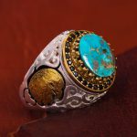 انگشتر فیروزه شجری مردانه کد 12912