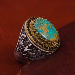 انگشتر فیروزه شجری مردانه کد 12923