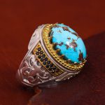انگشتر فیروزه شجری مردانه کد 12924