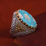 انگشتر فیروزه شجری مردانه کد 12925