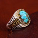 انگشتر فیروزه شجری مردانه کد 12926