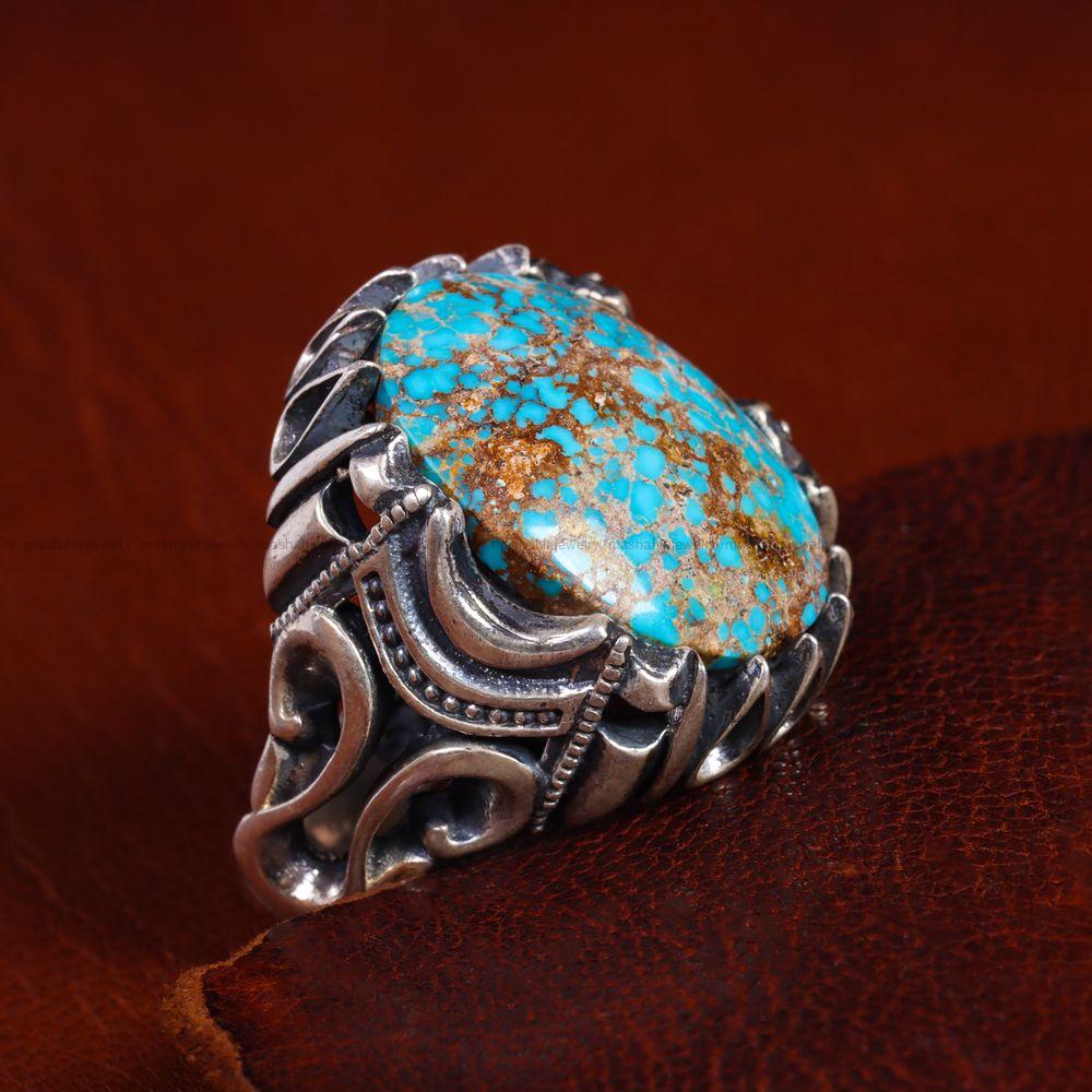 انگشتر فیروزه شجری مردانه کد 12988