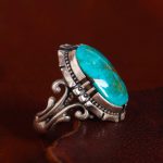 انگشتر فیروزه شجری مردانه کد 13014