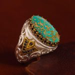 انگشتر فیروزه شجری مردانه کد 13016