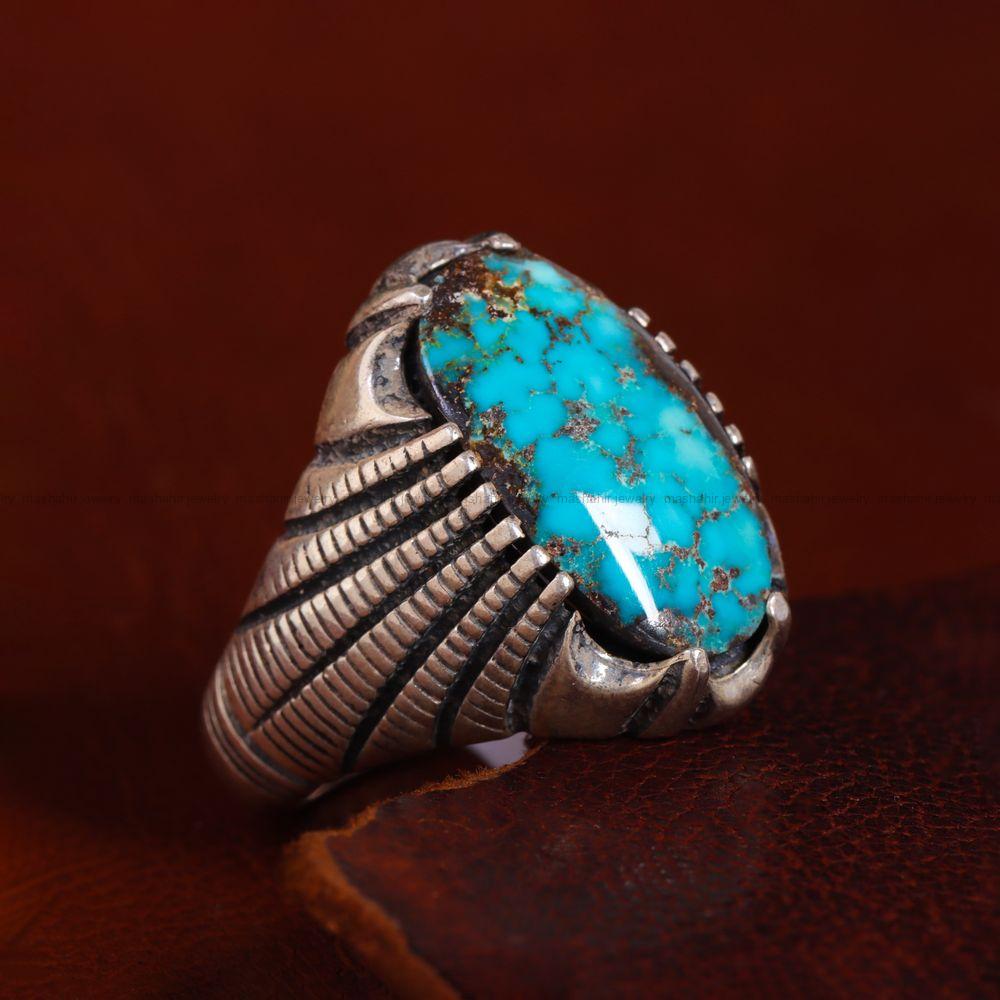 انگشتر فیروزه شجری مردانه کد 13021