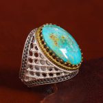 انگشتر فیروزه شجری مردانه کد 13029