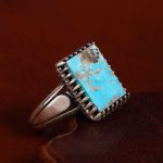 انگشتر فیروزه شجری مردانه کد 13035