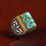 انگشتر فیروزه شجری مردانه کد 13046