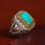 انگشتر فیروزه شجری مردانه کد 13047