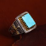 انگشتر فیروزه عجمی مردانه کد 13048