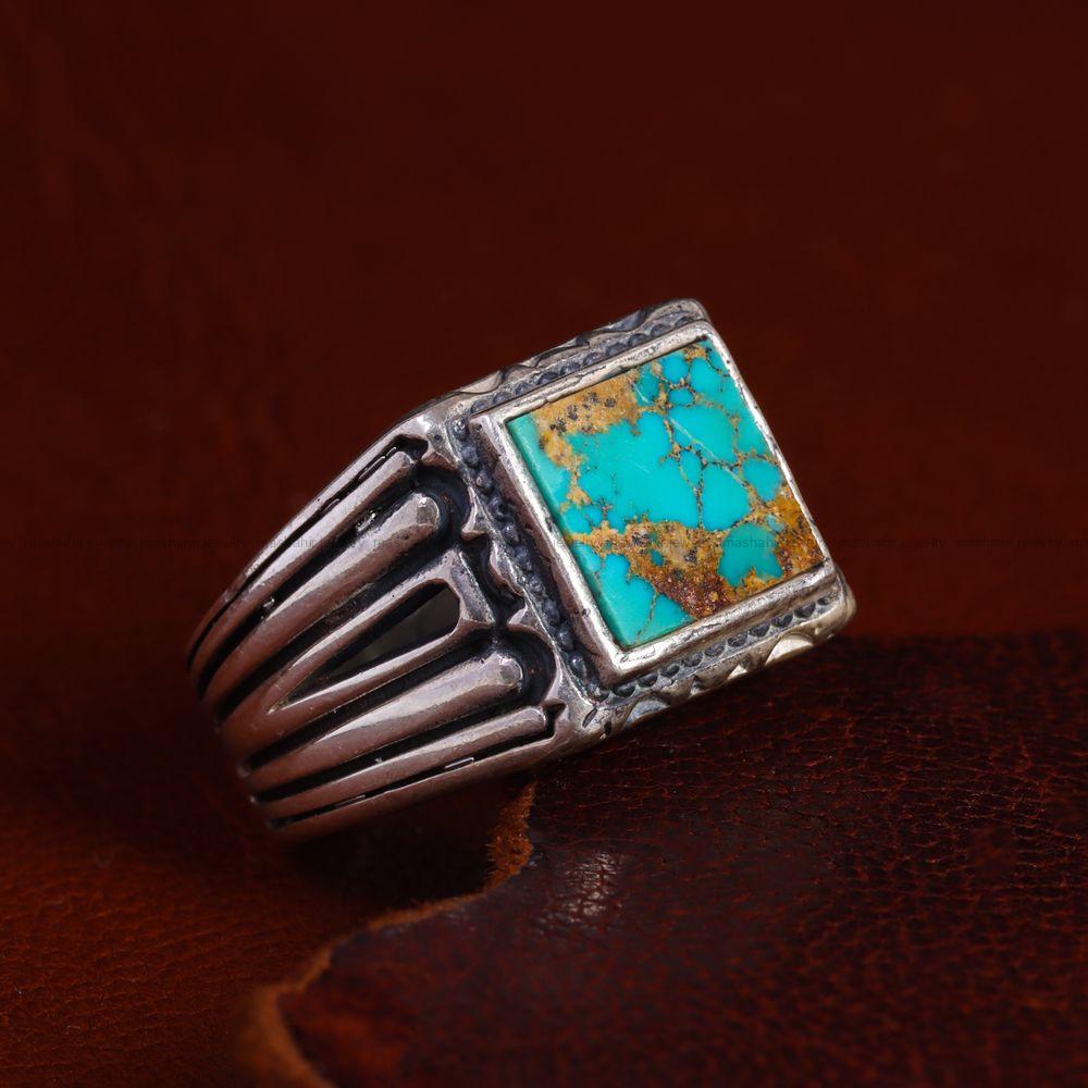 انگشتر فیروزه شجری مردانه کد 13051