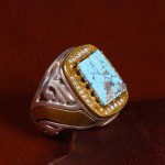 انگشتر فیروزه شجری مردانه کد 13053