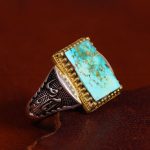 انگشتر فیروزه شجری مردانه کد 13058