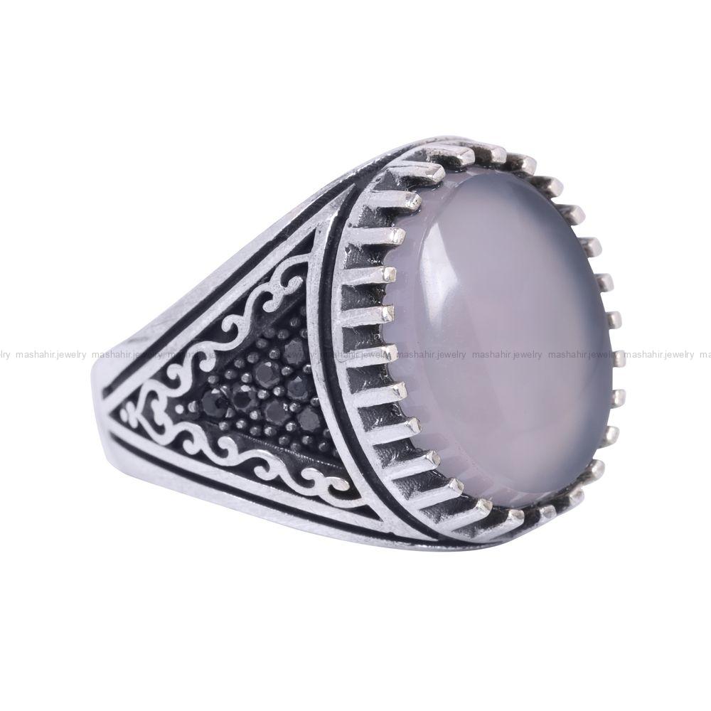 انگشتر عقیق سوسنی مردانه کد 12120