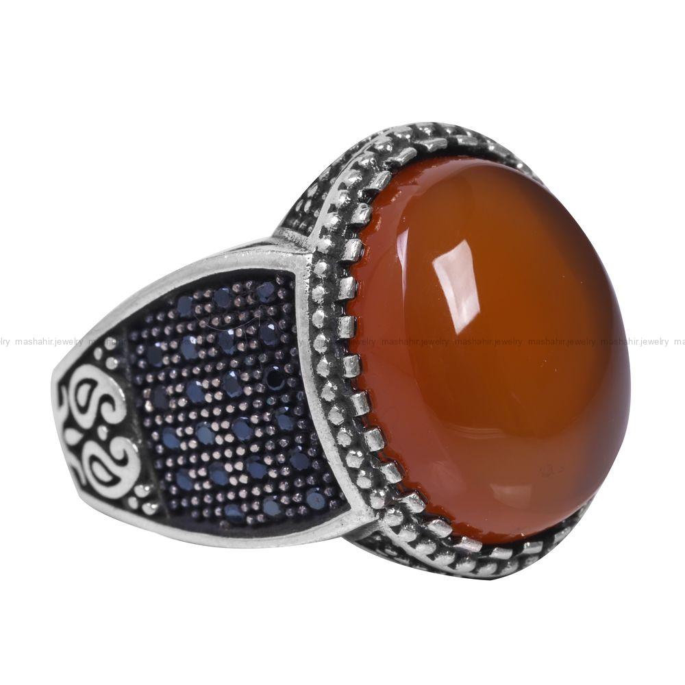 انگشتر عقیق مردانه کد 12239