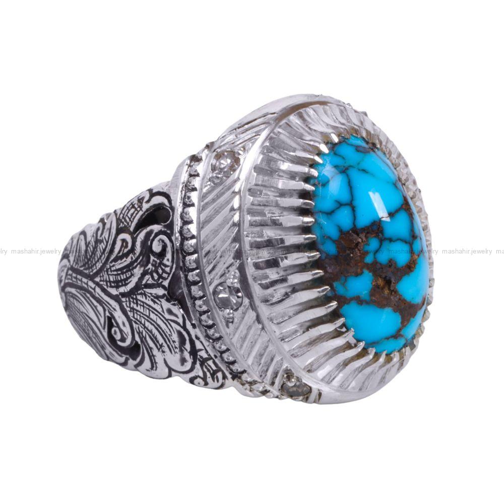 انگشتر فیروزه شجری مردانه کد 12262