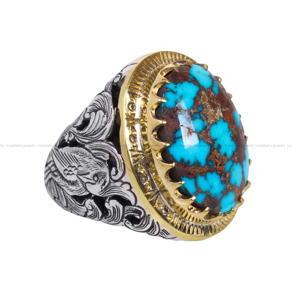انگشتر فیروزه شجری مردانه کد 12285