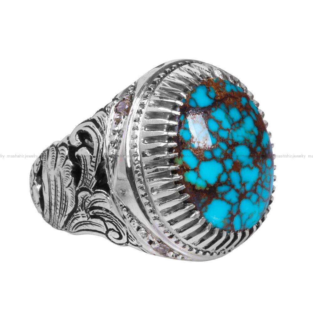 انگشتر فیروزه شجری مردانه کد 12311