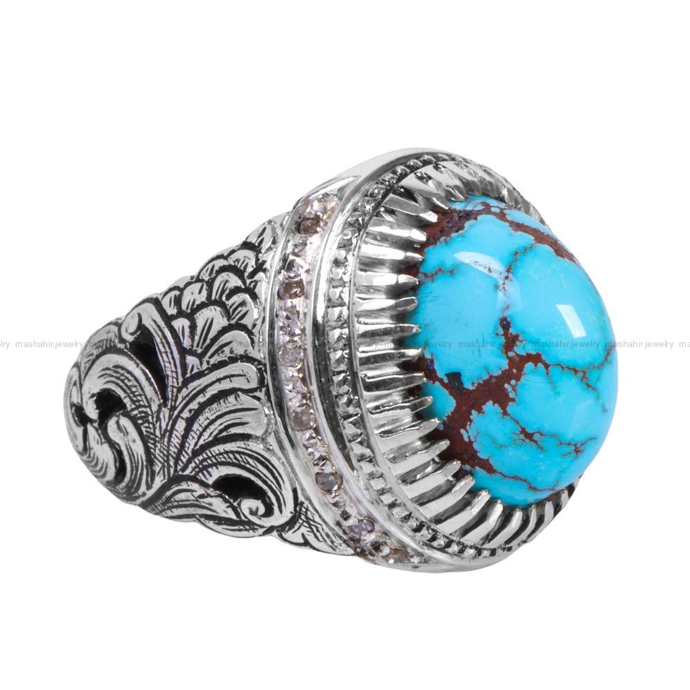 انگشتر فیروزه شجری مردانه کد 12316
