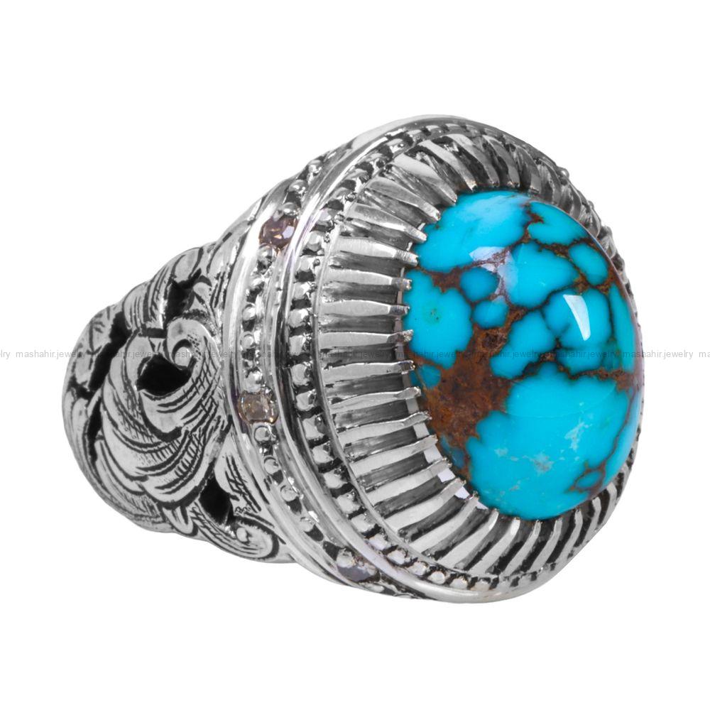 انگشتر فیروزه شجری مردانه کد 12317