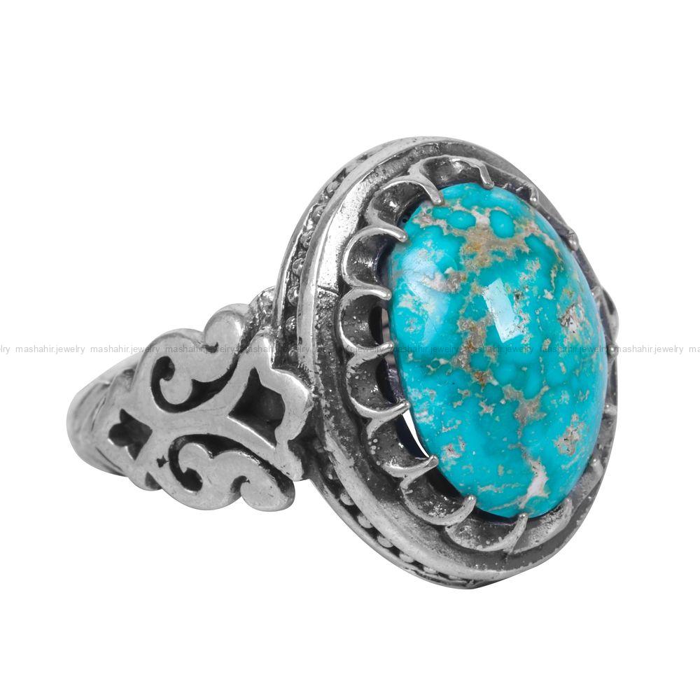 انگشتر فیروزه شجری مردانه کد 12675
