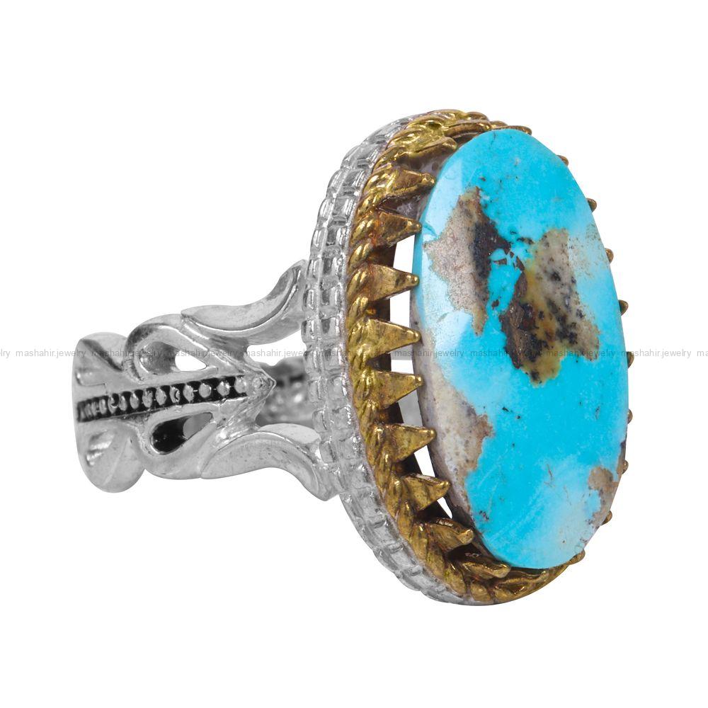 انگشتر فیروزه شجری مردانه کد 12679