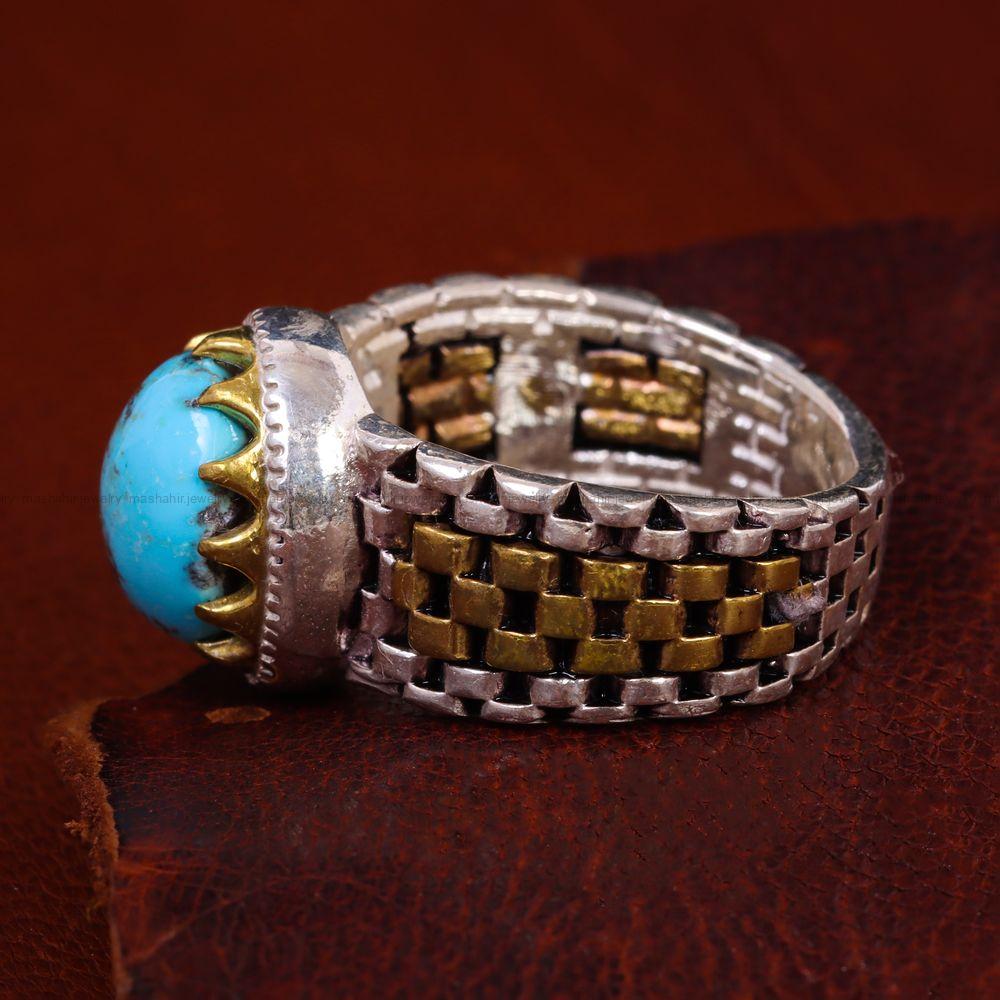 انگشتر فیروزه شجری مردانه کد 12680