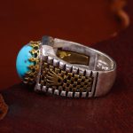 انگشتر فیروزه شجری مردانه کد 12682