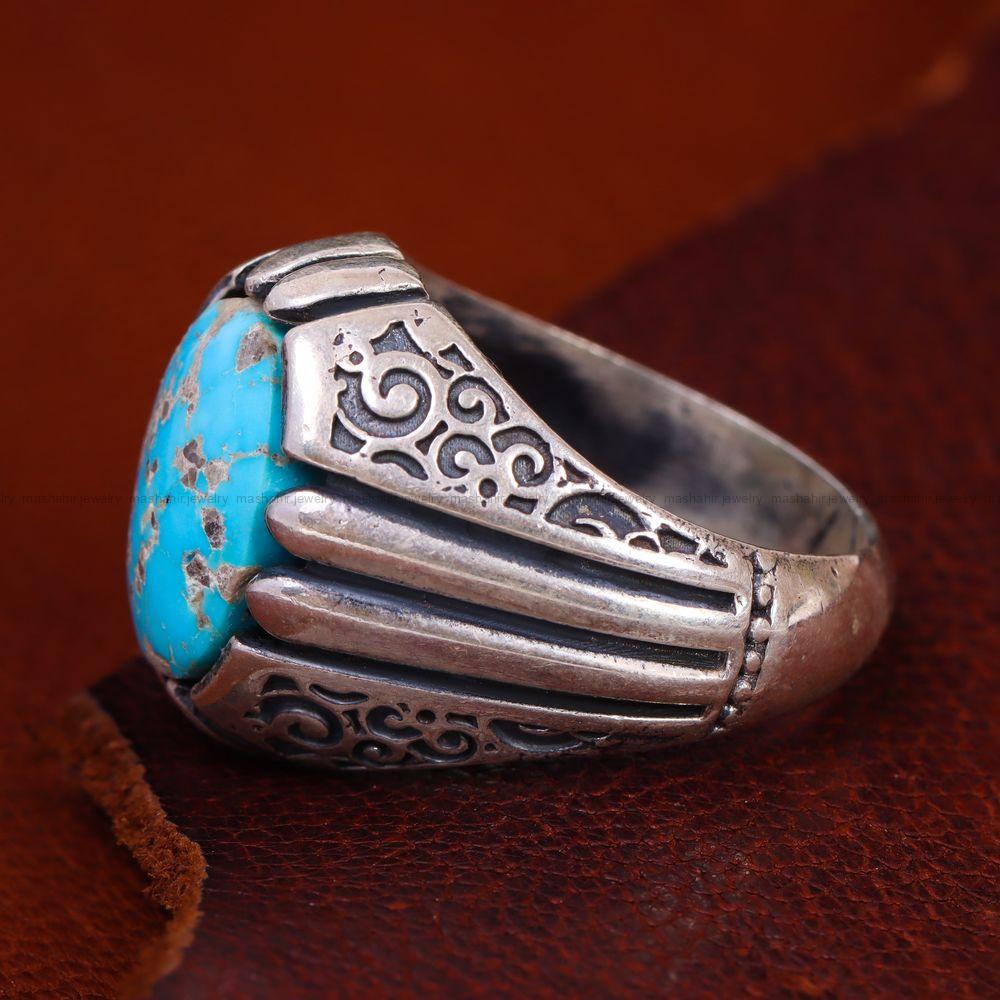 انگشتر فیروزه شجری مردانه کد 12702