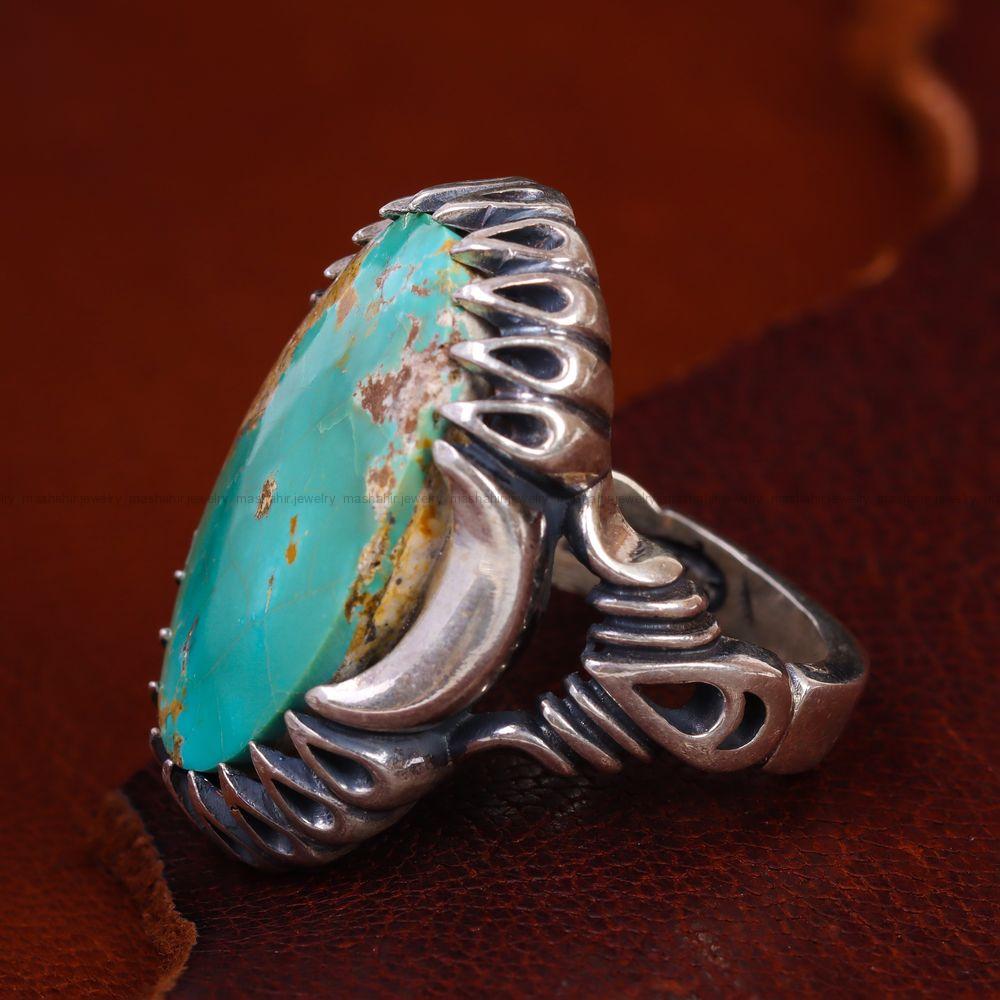 انگشتر فیروزه شجری مردانه کد 12707