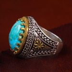 انگشتر فیروزه شجری مردانه کد 12711