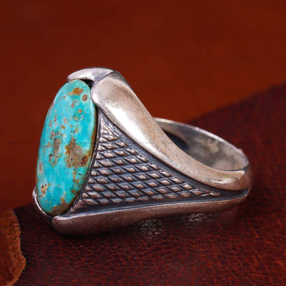 انگشتر فیروزه شجری مردانه کد 12723