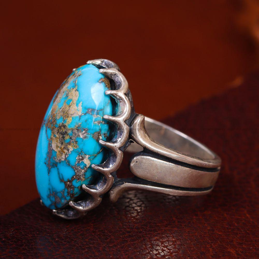 انگشتر فیروزه شجری مردانه کد 12786