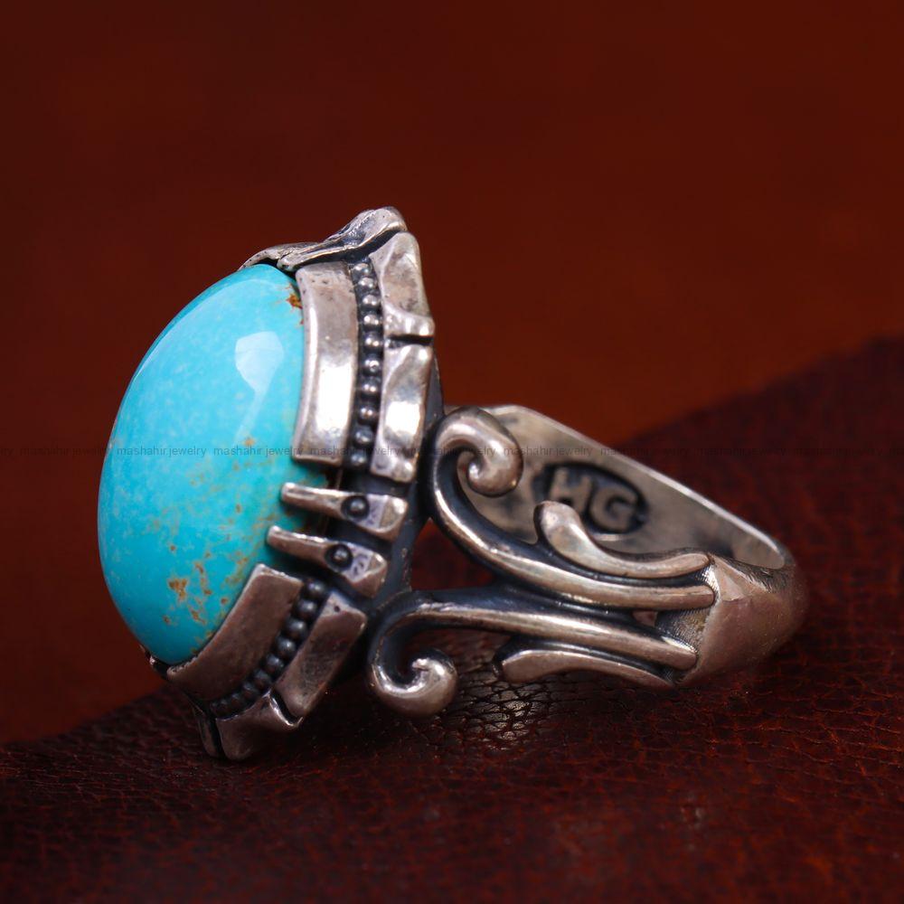 انگشتر فیروزه شجری مردانه کد 12788