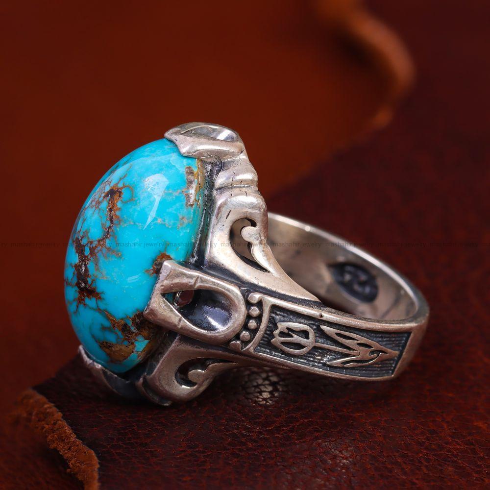 انگشتر فیروزه شجری مردانه کد 12809
