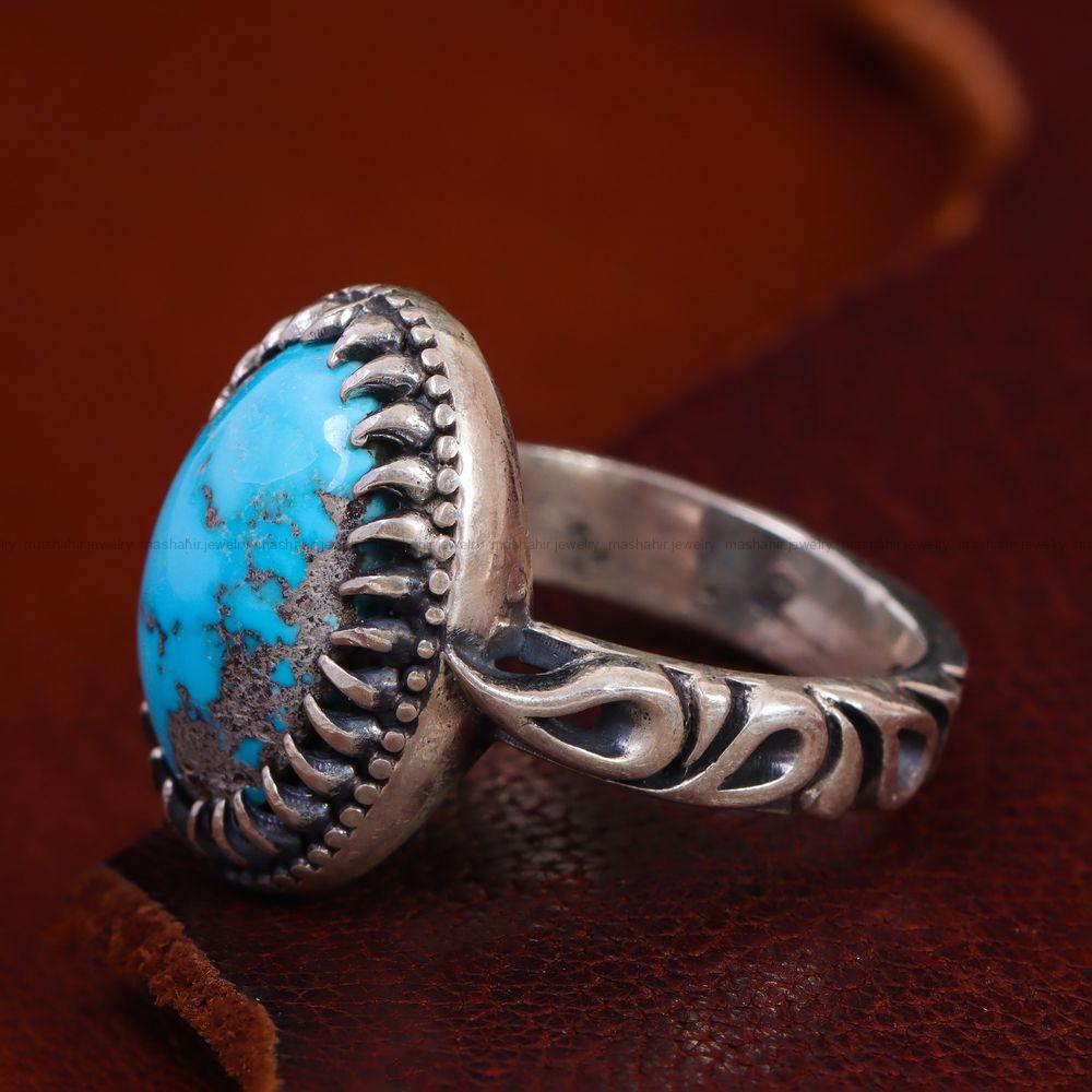 انگشتر فیروزه شجری مردانه کد 12810
