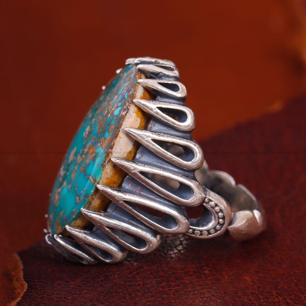 انگشتر فیروزه شجری مردانه کد 12824