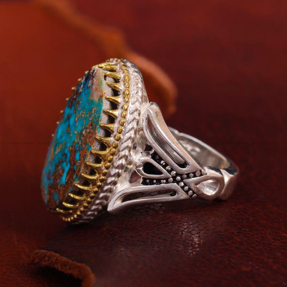 انگشتر فیروزه شجری مردانه کد 12877