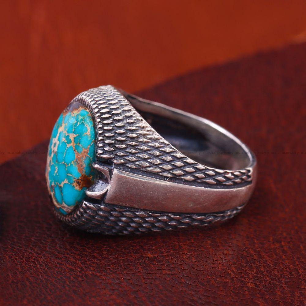 انگشتر فیروزه شجری مردانه کد 12891