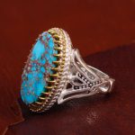 انگشتر فیروزه شجری مردانه کد 12896