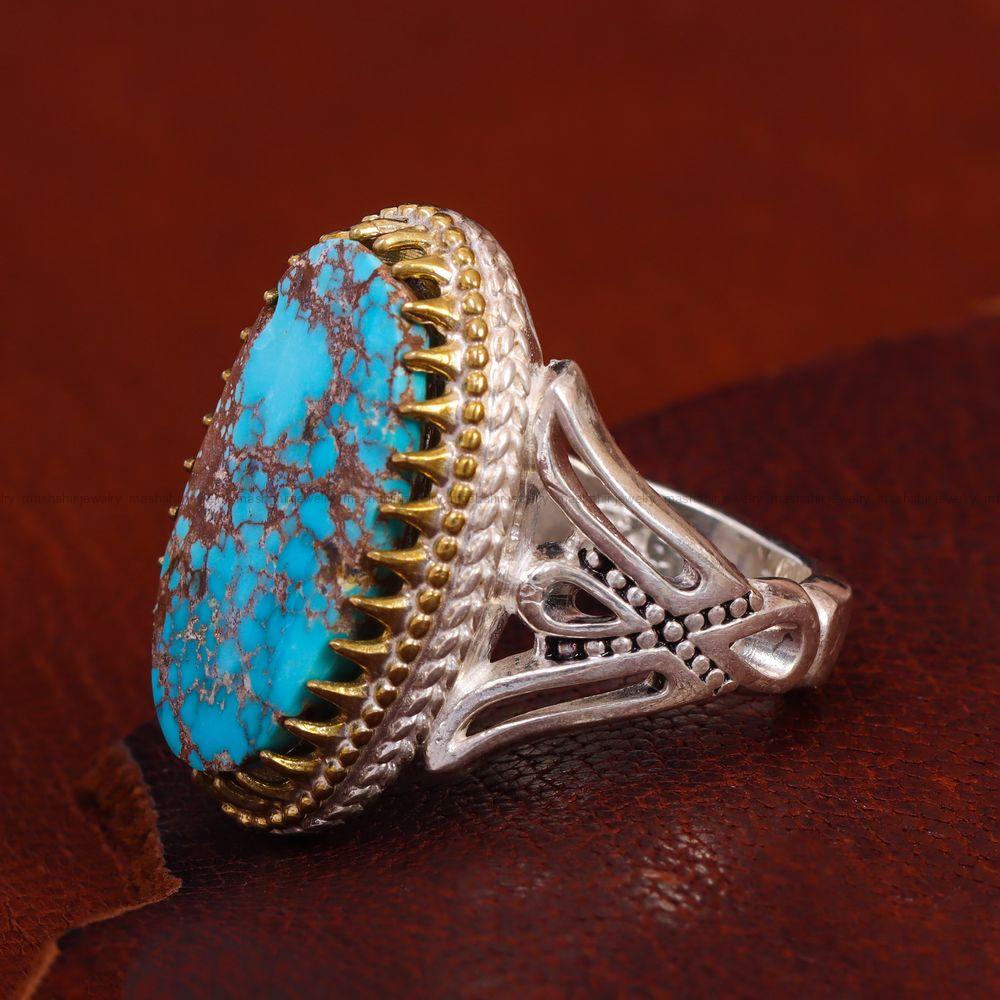 انگشتر فیروزه شجری مردانه کد 12896