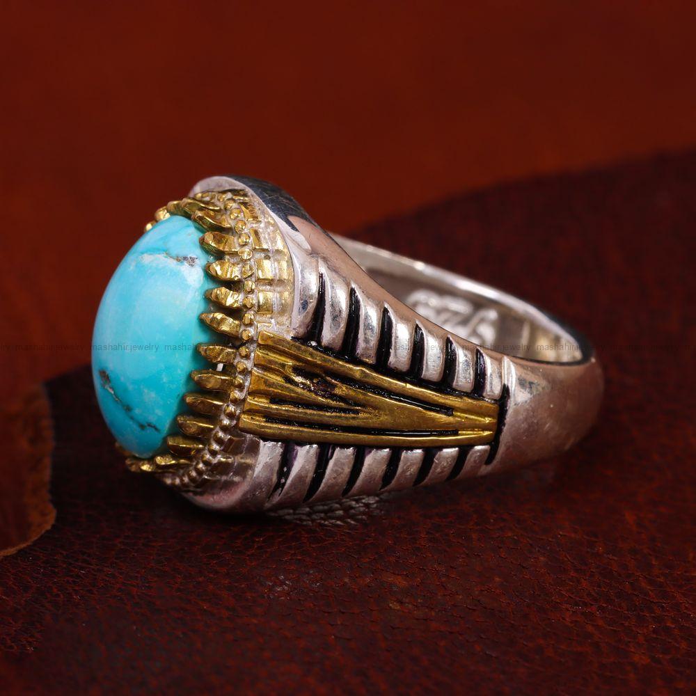 انگشتر فیروزه شجری مردانه کد 12920