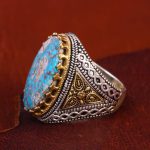 انگشتر فیروزه شجری مردانه کد 12925