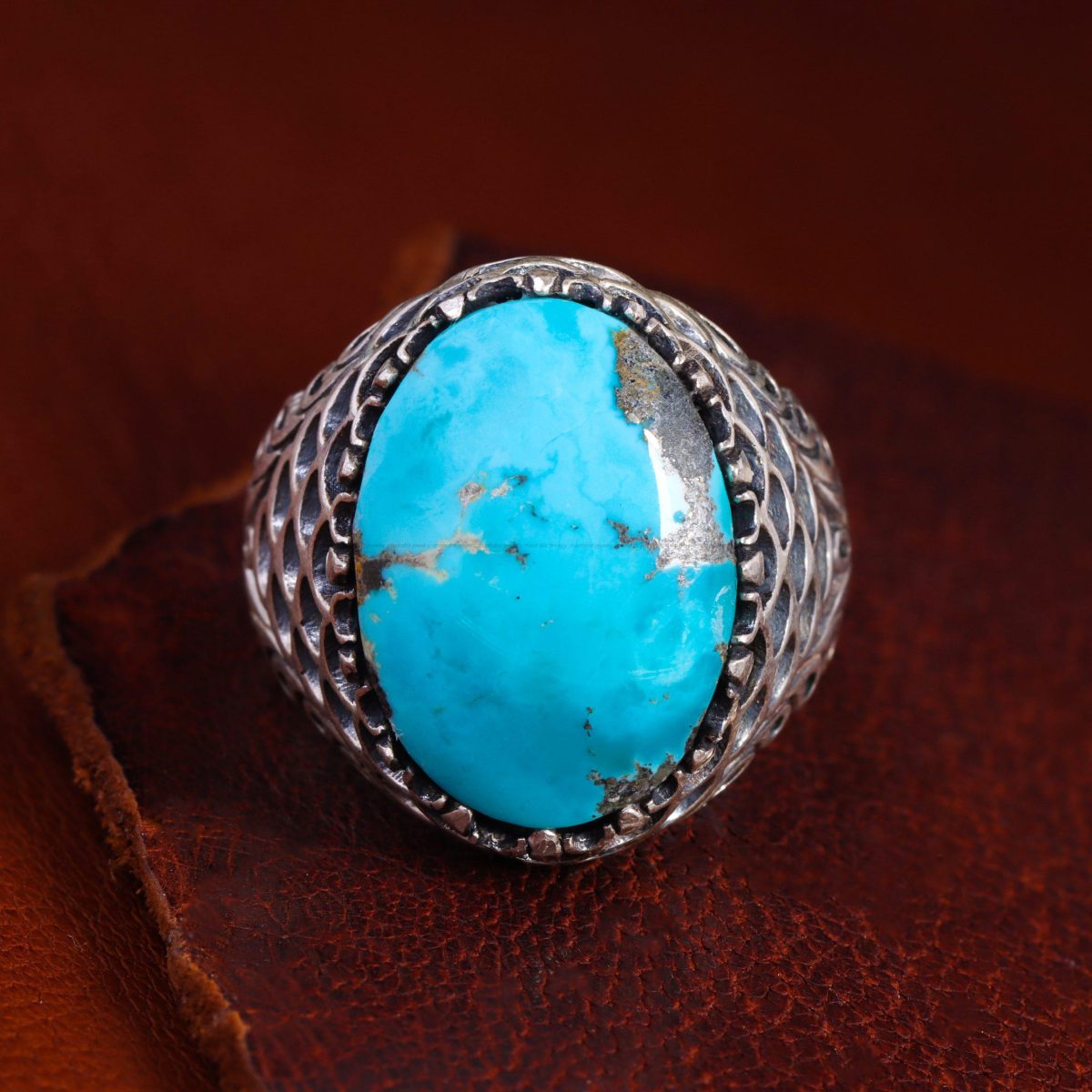 انگشتر فیروزه شجری مردانه کد 12961