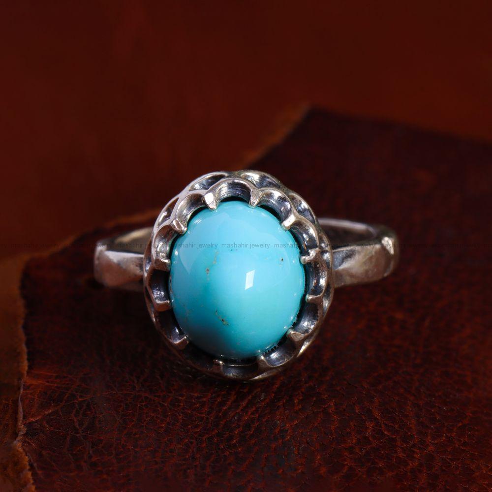 انگشتر فیروزه عجمی مردانه کد 12985