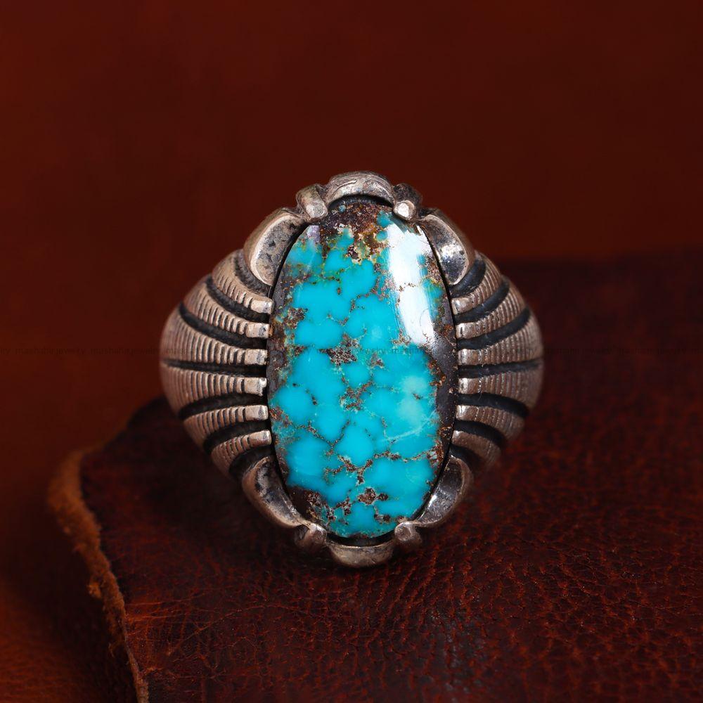 انگشتر فیروزه شجری مردانه کد 13021