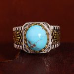 انگشتر فیروزه شجری مردانه کد 13026