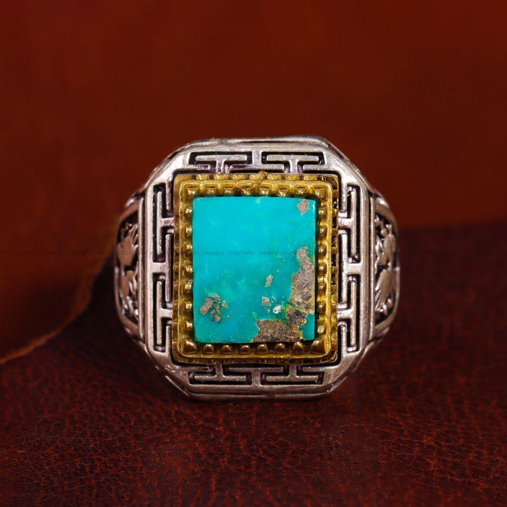 انگشتر فیروزه شجری مردانه کد 13047