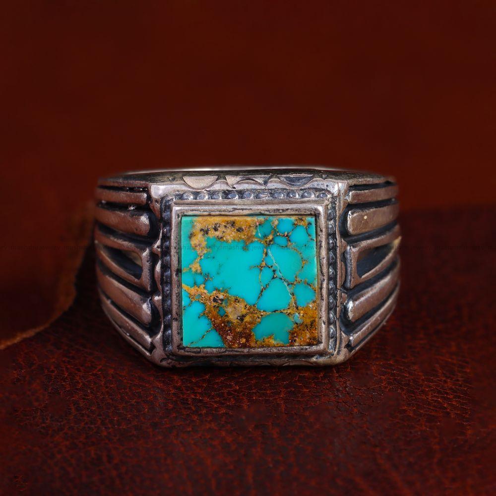 انگشتر فیروزه شجری مردانه کد 13051